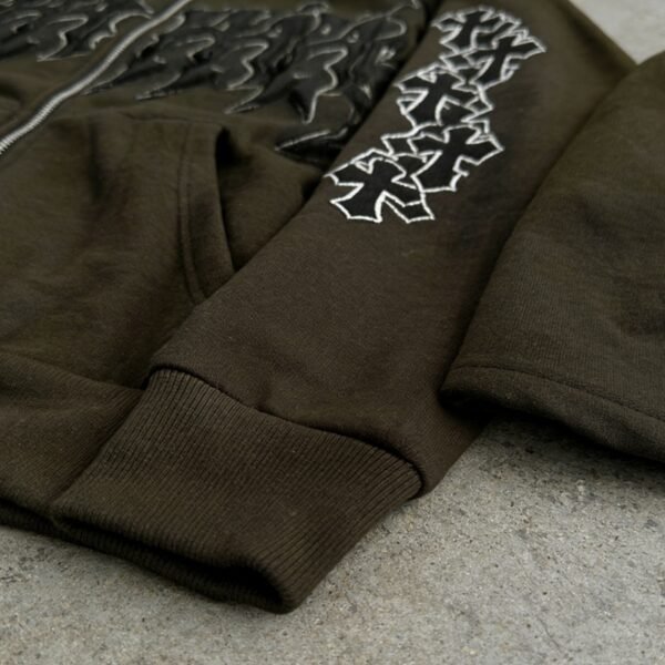 Custom 3D Applique Zip Hoodie and Shorts Set - Style 083A90 - product detail view 5