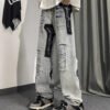 Custom Washed Ripped Applique Denim Jeans - Style 45E0E0 - product detail view 2