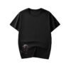 Custom Asymmetric Phoenix Embroidered Loose T-Shirt - Style 44ED4A Black loose-fit t-shirt with asymmetric phoenix embroidery