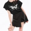 Custom Women's Asymmetric Pleated Wrap Shorts - Style 992726 - product detail view 2
