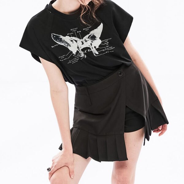 Custom Women's Asymmetric Pleated Wrap Shorts - Style 992726 - product detail view 2