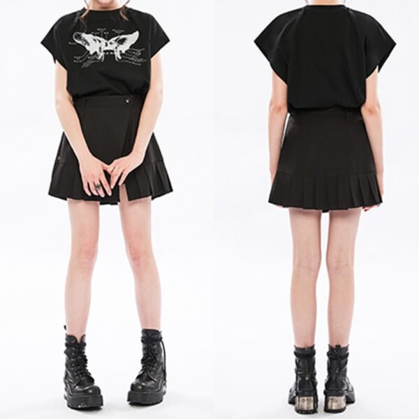 Custom Women's Asymmetric Pleated Wrap Shorts - Style 992726 - product detail view 6