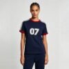 Custom 07 Athletic Stripe Ringer T-Shirt - Style EB6456 - product detail view 2