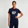 Custom 07 Athletic Stripe Ringer T-Shirt - Style EB6456 - product detail view 4
