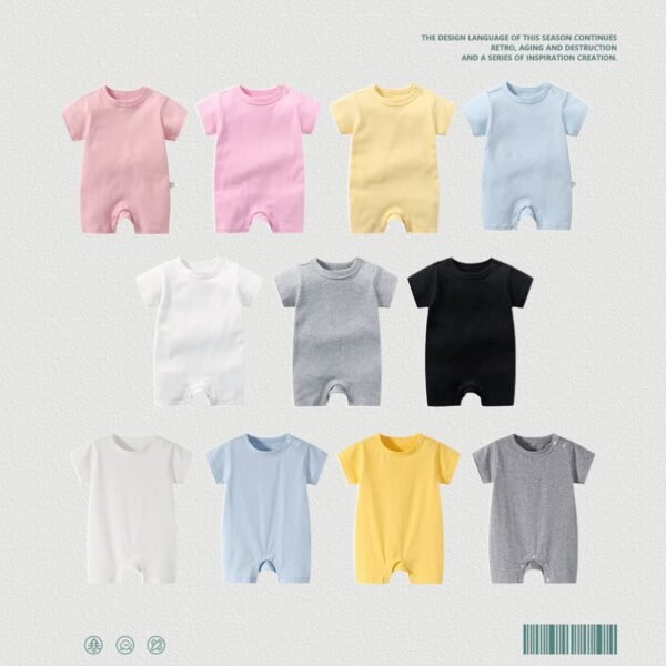 Custom Baby Short-Sleeve Shortie Romper | 2053 - Style 5C3062 - product detail view 3 Custom Baby Short-Sleeve Shortie Romper | 2053 - Style 5C3062 - product detail view 3