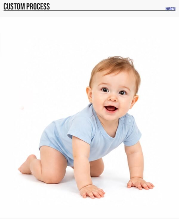 Custom Baby Short-Sleeve Shortie Romper | 2053 - Style 5C3062 - product detail view 11 Custom Baby Short-Sleeve Shortie Romper | 2053 - Style 5C3062 - product detail view 11