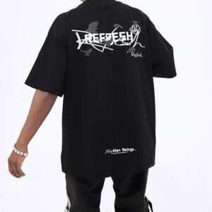 Custom Back Graphic Crew-Neck Streetwear T-Shirt - Style 485A63