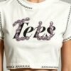 Custom Beaded Graphic Stitch-Trim Crop T-Shirt - Style F4FA1E - product detail view 2