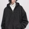 Custom Beaded PU Zip Jacket - Style 19D663 - product detail view 5 Custom Beaded PU Zip Jacket - Style 19D663 - product detail view 5