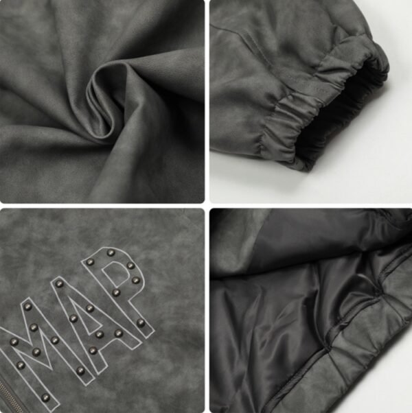Custom Beaded PU Zip Jacket - Style 19D663 - product detail view 11 Custom Beaded PU Zip Jacket - Style 19D663 - product detail view 11
