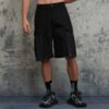 Custom Black Patchwork Cargo Shorts - Style 6ECD57 - product detail view 3 Custom Black Patchwork Cargo Shorts - Style 6ECD57 - product detail view 3