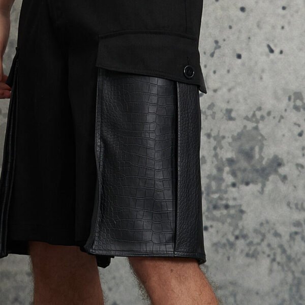 Custom Black Patchwork Cargo Shorts - Style 6ECD57 - product detail view 7 Custom Black Patchwork Cargo Shorts - Style 6ECD57 - product detail view 7