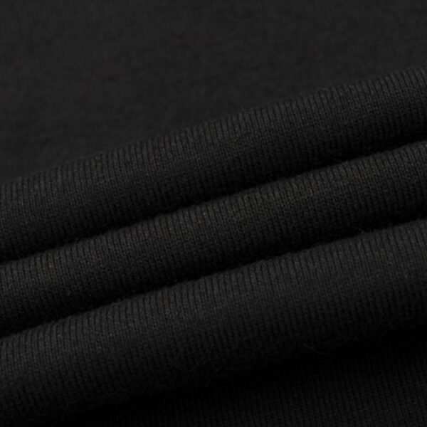 Custom Black Printed Crew Neck Tee | VW-ddc0fa396b3816b8 - Style DDC0FA Close-up of black crew neck t-shirt fabric