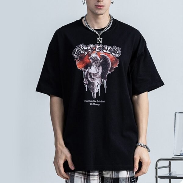 Custom Black Printed Crew Neck Tee | VW-ddc0fa396b3816b8 - Style DDC0FA - product detail view 3 Custom Black Printed Crew Neck Tee | VW-ddc0fa396b3816b8 - Style DDC0FA - product detail view 3