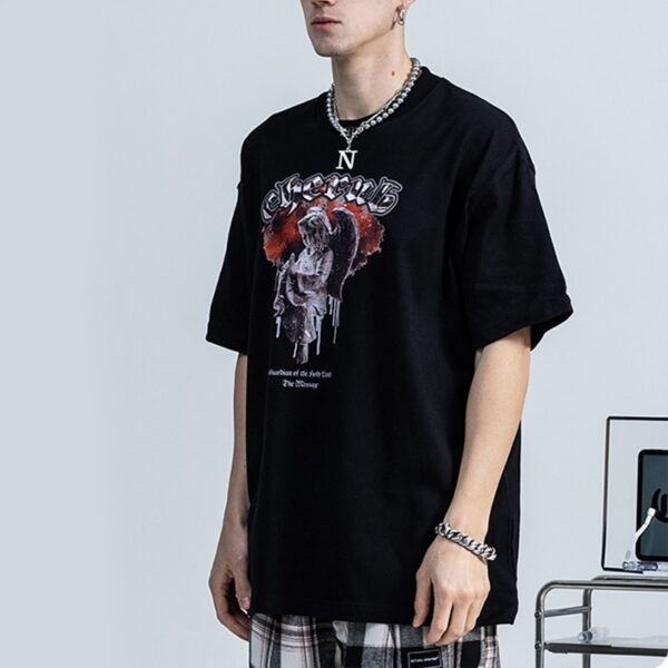 Custom Black Printed Crew Neck Tee | VW-ddc0fa396b3816b8 - Style DDC0FA - product detail view 4 Custom Black Printed Crew Neck Tee | VW-ddc0fa396b3816b8 - Style DDC0FA - product detail view 4