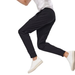 Black stretch tapered jogger pants
