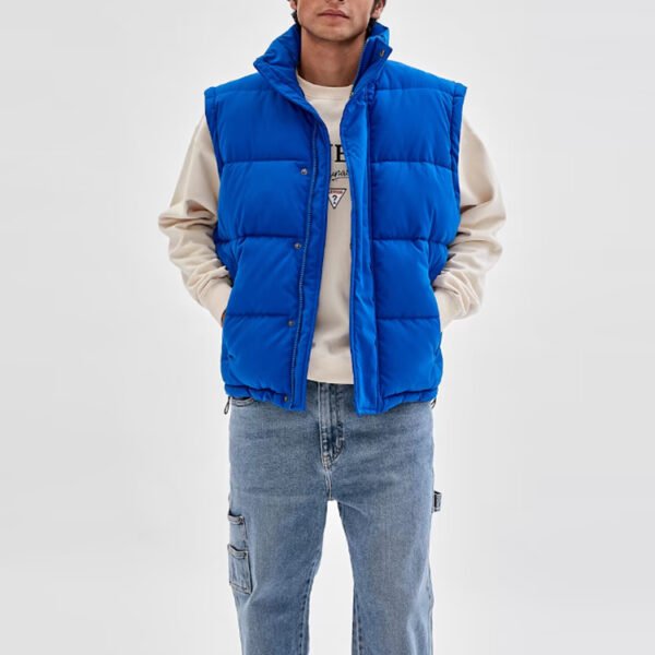 Custom Blue Quilted Puffer Jacket - Style 582D77 - product detail view 3 Custom Blue Quilted Puffer Jacket - Style 582D77 - product detail view 3