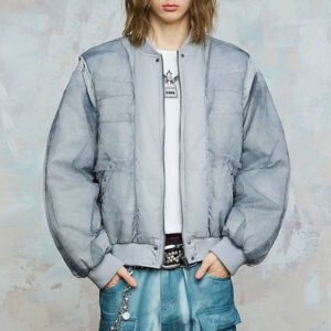 Custom Vintage Bomber Puffer Jacket - Style 4B2400
