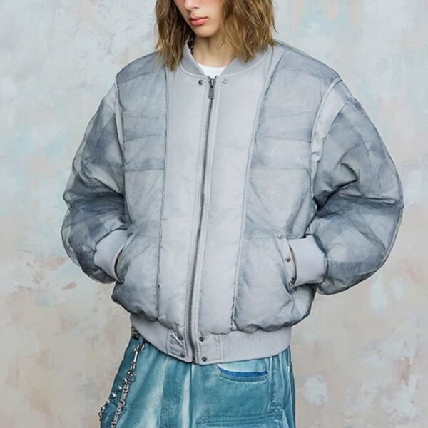 Custom Vintage Bomber Puffer Jacket - Style 4B2400 - product detail view 3