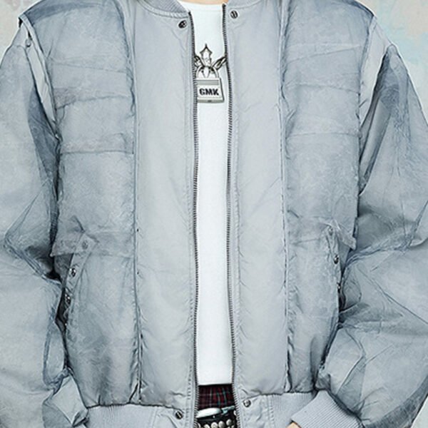 Custom Vintage Bomber Puffer Jacket - Style 4B2400 - product detail view 6