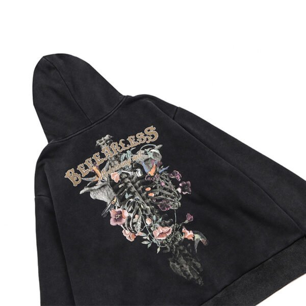 Custom Botanical Back-Graphic Pullover Hoodie - Style 40E7FD
