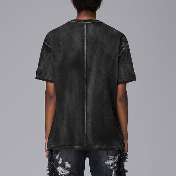 Custom Box-Fit Split Patchwork Washed T-Shirt - Style 43FD4E - product detail view 4 Custom Box-Fit Split Patchwork Washed T-Shirt - Style 43FD4E - product detail view 4