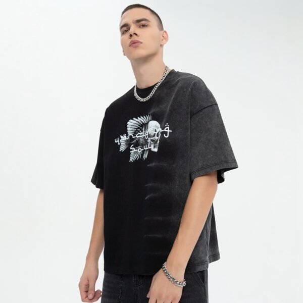 Custom Boxy Cropped Acid Wash Graphic T-Shirt - Style 4EAF5F - product detail view 3 Custom Boxy Cropped Acid Wash Graphic T-Shirt - Style 4EAF5F - product detail view 3