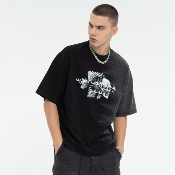 Custom Boxy Cropped Acid Wash Graphic T-Shirt - Style 4EAF5F - product detail view 9 Custom Boxy Cropped Acid Wash Graphic T-Shirt - Style 4EAF5F - product detail view 9