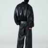 Custom Boxy Faux Leather Flight Jacket - Style A0D1F1 - product detail view 9