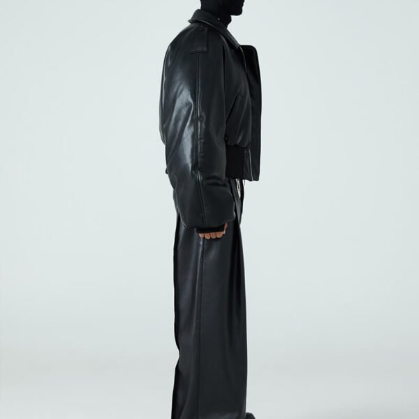 Custom Boxy Faux Leather Flight Jacket - Style A0D1F1 - product detail view 10