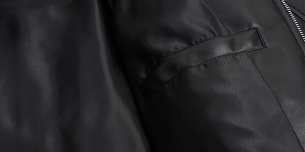 Custom Boxy Faux Leather Flight Jacket - Style A0D1F1 - product detail view 12