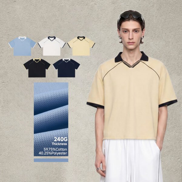 Custom 240GSM Boxy Polo T-Shirt K1176 - Style D9CB06 - product detail view 2 Custom 240GSM Boxy Polo T-Shirt K1176 - Style D9CB06 - product detail view 2