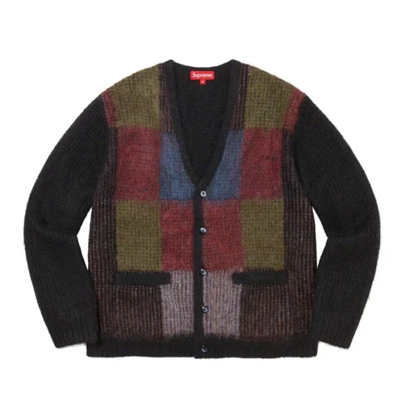 Custom Brushed Grid Knit Cardigan | VW-759D - Style 759D86 - product detail view 2 Custom Brushed Grid Knit Cardigan | VW-759D - Style 759D86 - product detail view 2