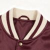 Custom Burgundy Satin Varsity Jacket - Style 014187 - product detail view 9 Custom Burgundy Satin Varsity Jacket - Style 014187 - product detail view 9