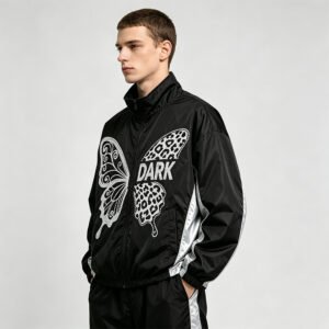 Custom Butterfly Embellished Panel Windbreaker VWWB-01 - Style C670E7