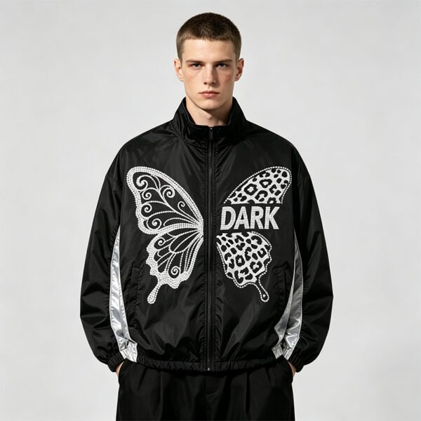 Custom Butterfly Embellished Panel Windbreaker VWWB-01 - Style C670E7 - product detail view 2