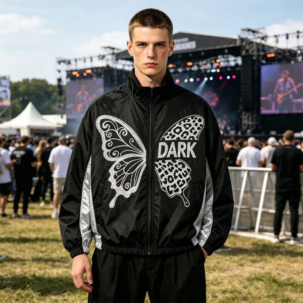 Custom Butterfly Embellished Panel Windbreaker VWWB-01 - Style C670E7 - product detail view 4