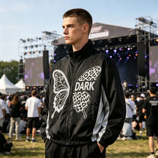 Custom Butterfly Embellished Panel Windbreaker VWWB-01 - Style C670E7 - product detail view 6