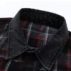 Custom Washed Plaid Patchwork Button-Front Shorts - Style 7E970F - product detail view 9