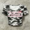 Custom Camo Screen-Print Crop T-Shirt - VW-0521DE - Style 0521DE - product detail view 5 Custom Camo Screen-Print Crop T-Shirt - VW-0521DE - Style 0521DE - product detail view 5