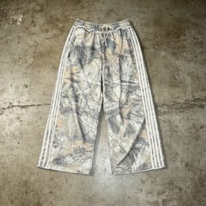 Custom Camo Cropped Elastic-Waist Side-Stripe Pants - Style 41612D