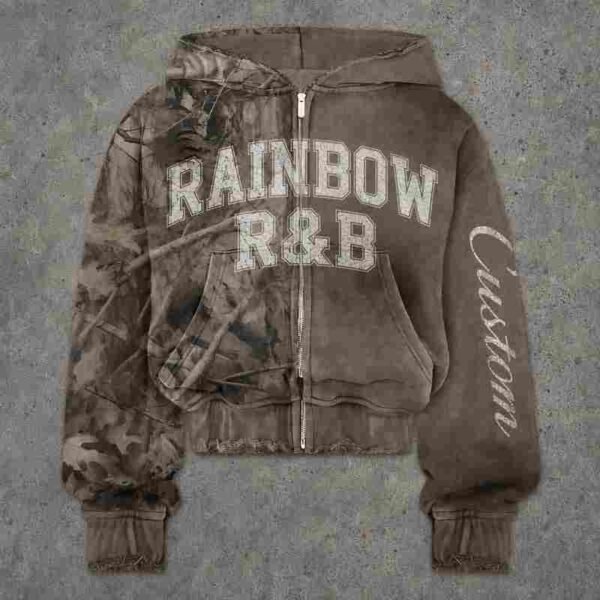 Custom Camo-Panel Heavyweight Pullover Hoodie - Style 558ADD - product detail view 3