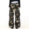 Custom Camo Quilted Wide-Leg Overlay Pants - Style 8677DD - product detail view 2 Custom Camo Quilted Wide-Leg Overlay Pants - Style 8677DD - product detail view 2