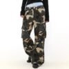 Custom Camo Quilted Wide-Leg Overlay Pants - Style 8677DD - product detail view 3 Custom Camo Quilted Wide-Leg Overlay Pants - Style 8677DD - product detail view 3
