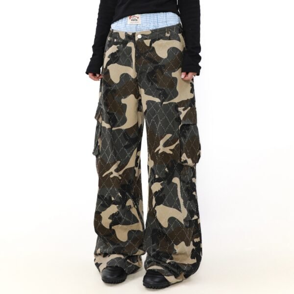Custom Camo Quilted Wide-Leg Overlay Pants - Style 8677DD - product detail view 5 Custom Camo Quilted Wide-Leg Overlay Pants - Style 8677DD - product detail view 5