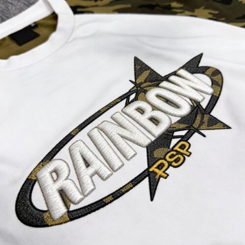 Custom Camo Raglan 3D Embroidery T-Shirt - Style EFF561