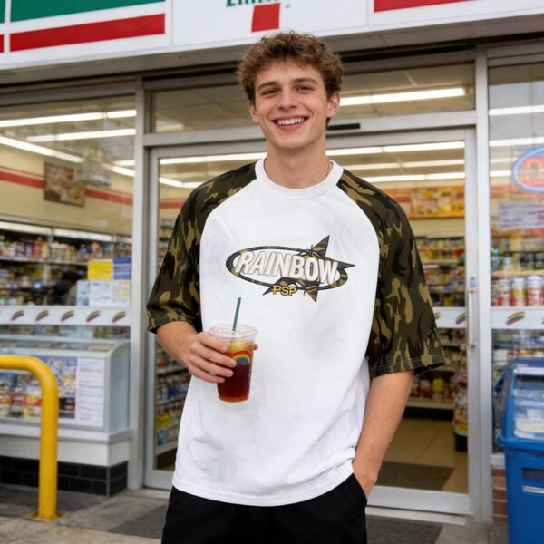 Custom Camo Raglan 3D Embroidery T-Shirt - Style EFF561 - product detail view 4