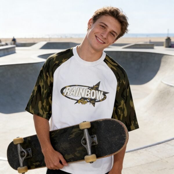 Custom Camo Raglan 3D Embroidery T-Shirt - Style EFF561 - product detail view 5