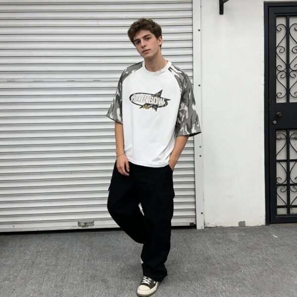 Custom Camo Raglan 3D Embroidery T-Shirt - Style EFF561 - product detail view 6