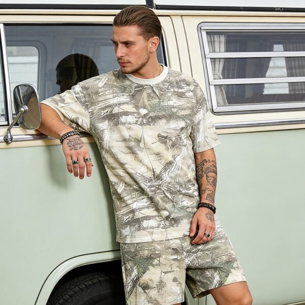 Custom Allover Camo Tee and Drawstring Short Set - Style 37CF74 - product detail view 10 Custom Allover Camo Tee and Drawstring Short Set - Style 37CF74 - product detail view 10